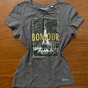 Vintage Guess Graphic Gray Top